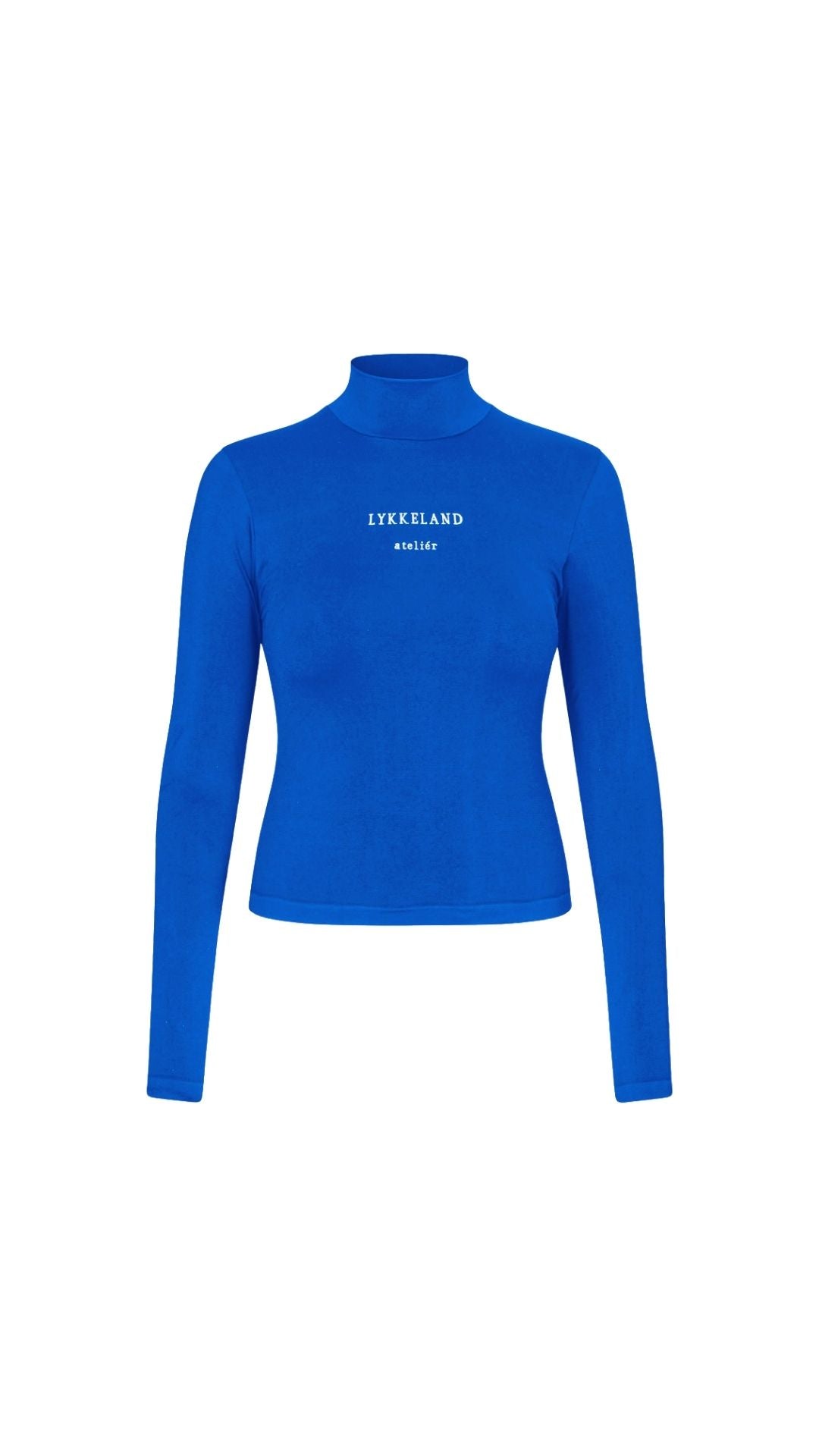 Faye High Neck w/Logo - Strong Blue