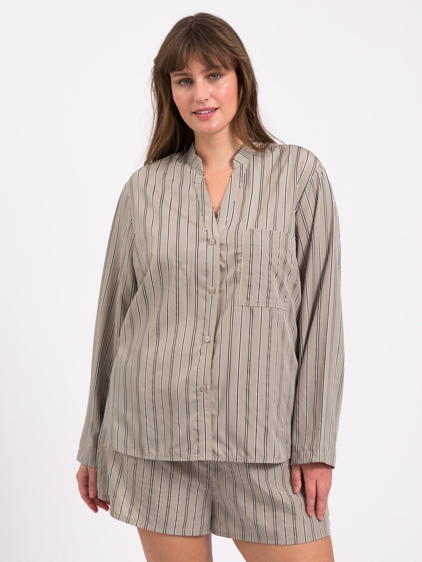 Sleep pyjamas skjorte - dust mint stribe