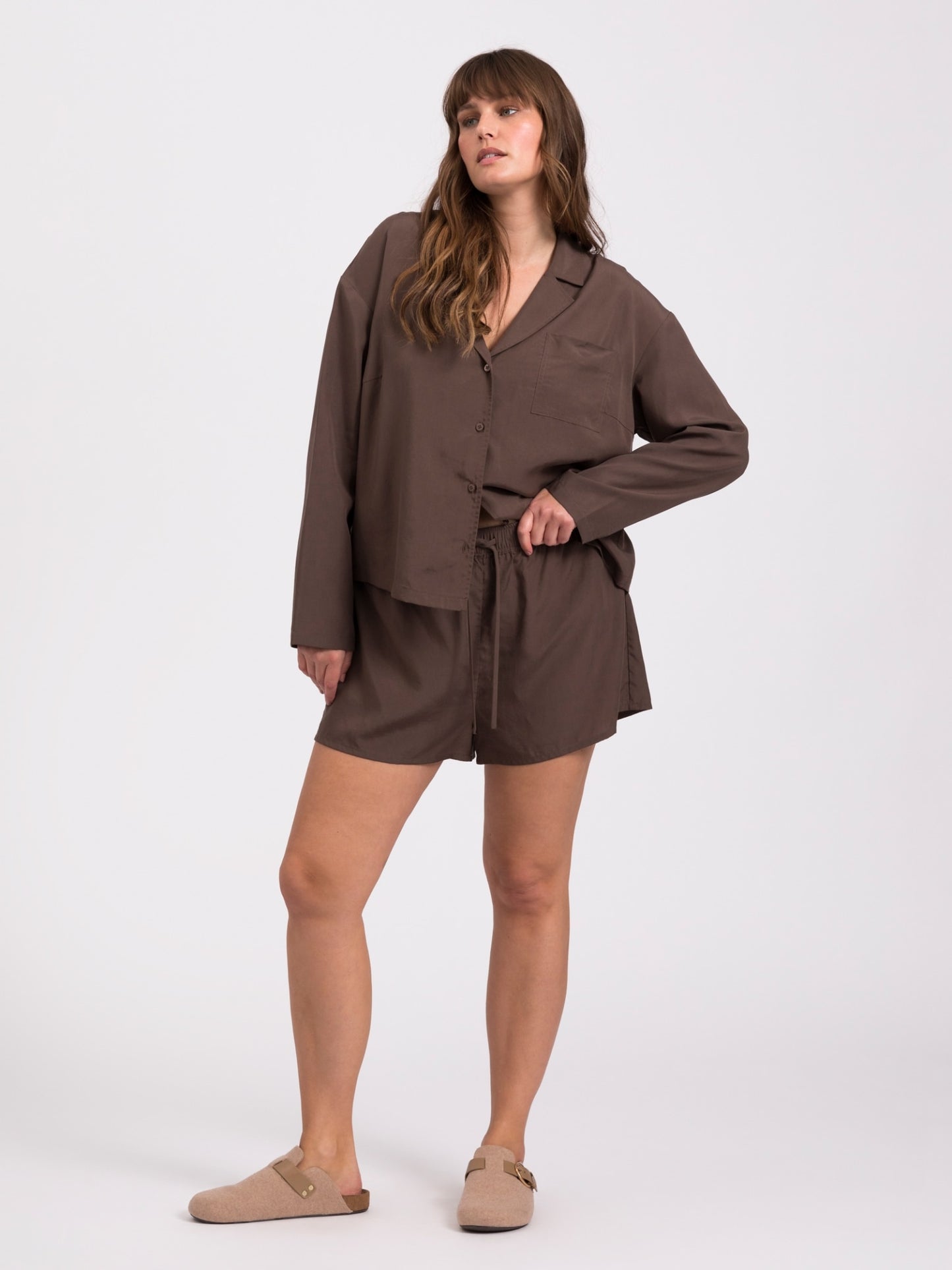 Snuggle pyjamas skjorte - Chocolate
