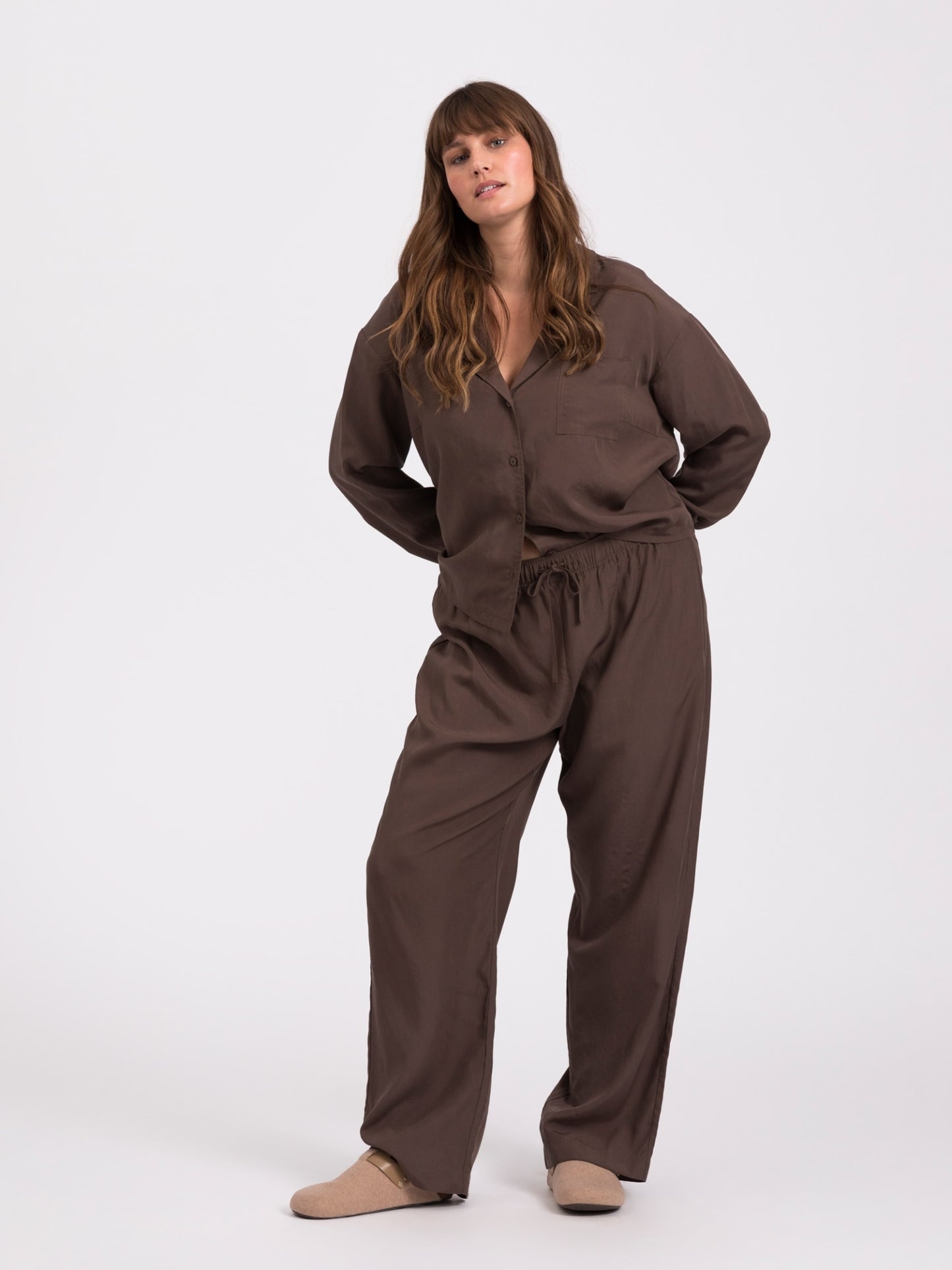 Snuggle pyjamas skjorte - Chocolate