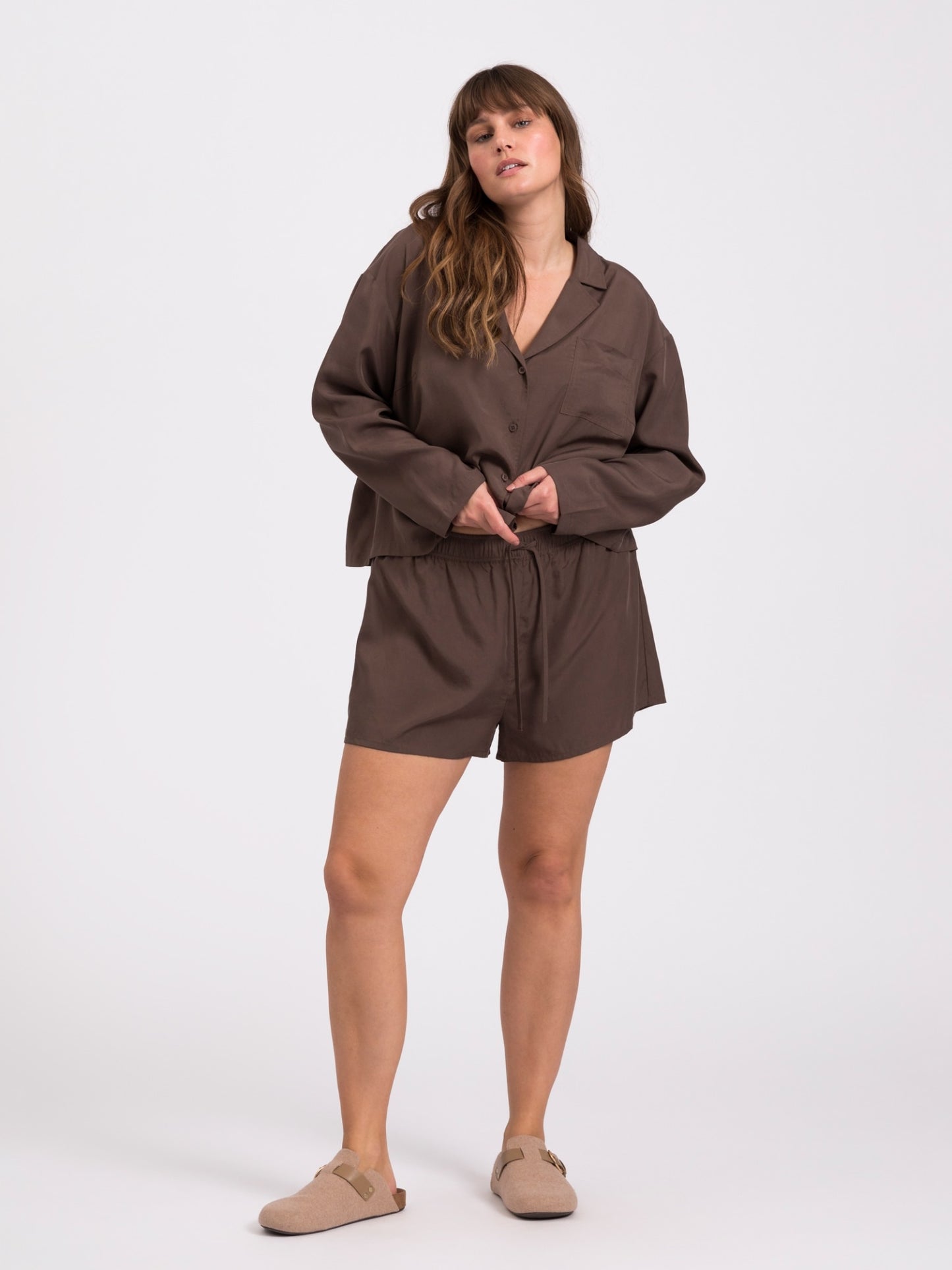 Snuggle pyjamas skjorte - Chocolate